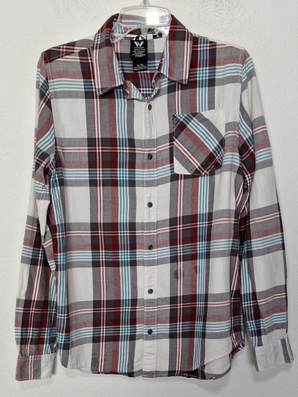 Shaun White Mens Multicolor Plaid Chest Pocket Western Button Down Shirt Size XL